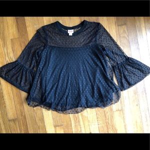 Black Mossimo Top with Sheer Detail